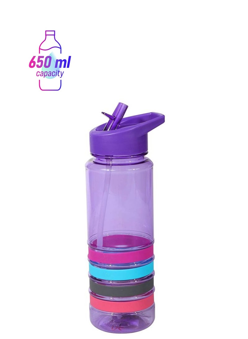 DELCASA Plastic Water Bottle 650ml Multicolor 