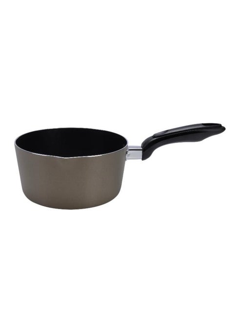 Non-Stick Milk Pan – 14cm/1 Litre Saucepan – Pouring Spout with Ergonomic Handle - Tea Pan Saucepan Milk Pot – Ideal as Coffee Pot, Tea Pot, Milk Pot And Small Saucepan Golden Brown 14cm
