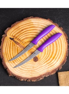Royalford 2-Piece Fruit Knife High Grade Extra Sharp Ss Blade With Strong Pp Handle Purple 20.6x2cm  - Image 4