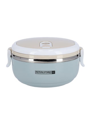 Round Lunch Box Single Layer With Ss Inner 700Ml Portable Handle Vacuum  Easy Lock System Beige/White/Blue 700ml - pnsku/N22793089A/45/_/1749026203/43a292c7-5fa1-4895-ac8e-828bcca63101