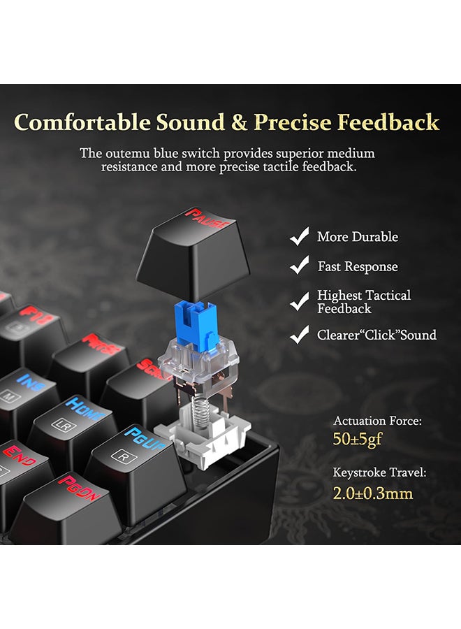 REDRAGON K552-RGB Kumara RGB LED Backlit Mechanical Gaming Keyboard - Black (Blue Switch) - Image 2