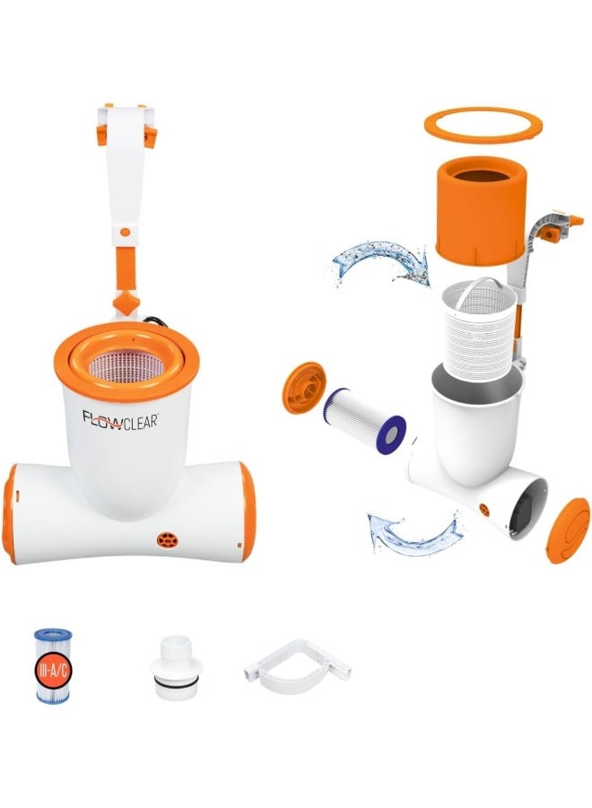 Bestway Skimatic Filter Pump 680Ga, White/Orange  - Image 1
