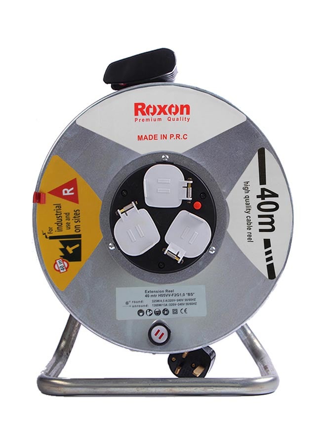 روكسون بكرة تمديد كابل فضي 40متر - Image 1