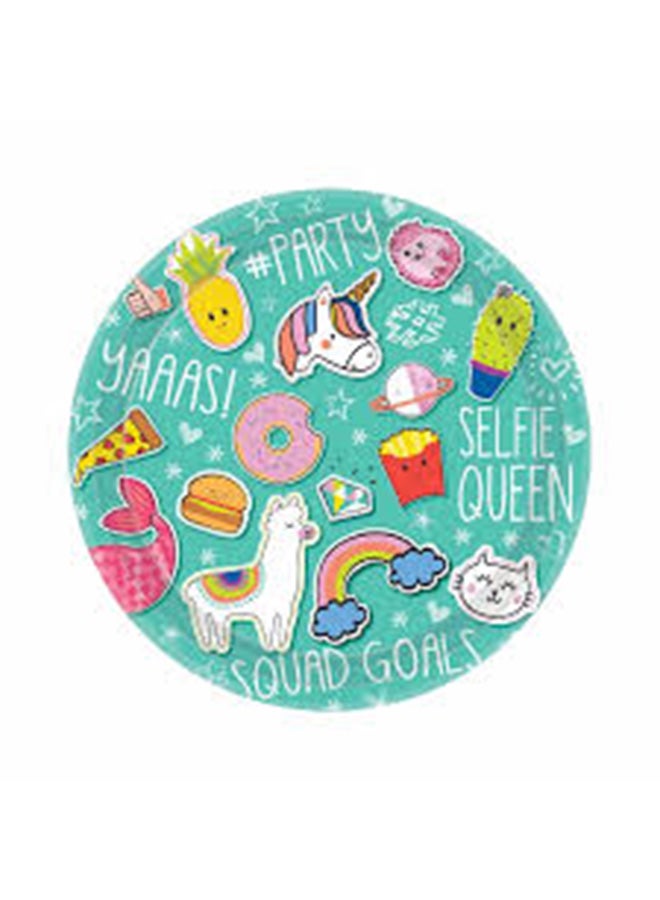 8-Piece Party Paper Plate Set Kids Birthday Party Tableware, Party Supplies