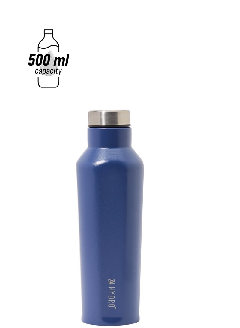 نيو فلام زجاجة مياه مصنعة من مواد خالية من بيسفينول A أزرق / فضي 500ملليلتر - Image 1