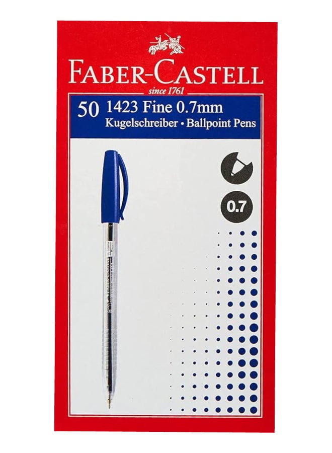 Faber-Castell 1423 0.7Mm Ball Pen Set Of 50, Blue  - Image 1