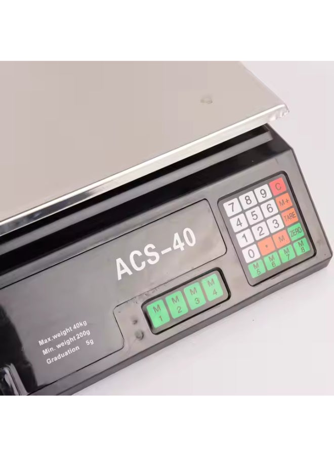 Generic Electronic Computing Price Scale Black/White/Silver 40kg  - Image 3