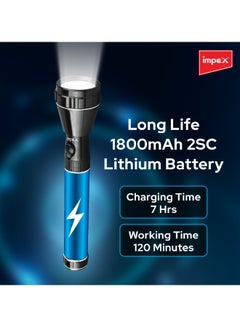 Impex 2-Piece Rechargeable LED Flashlight Set Black  - Image 3