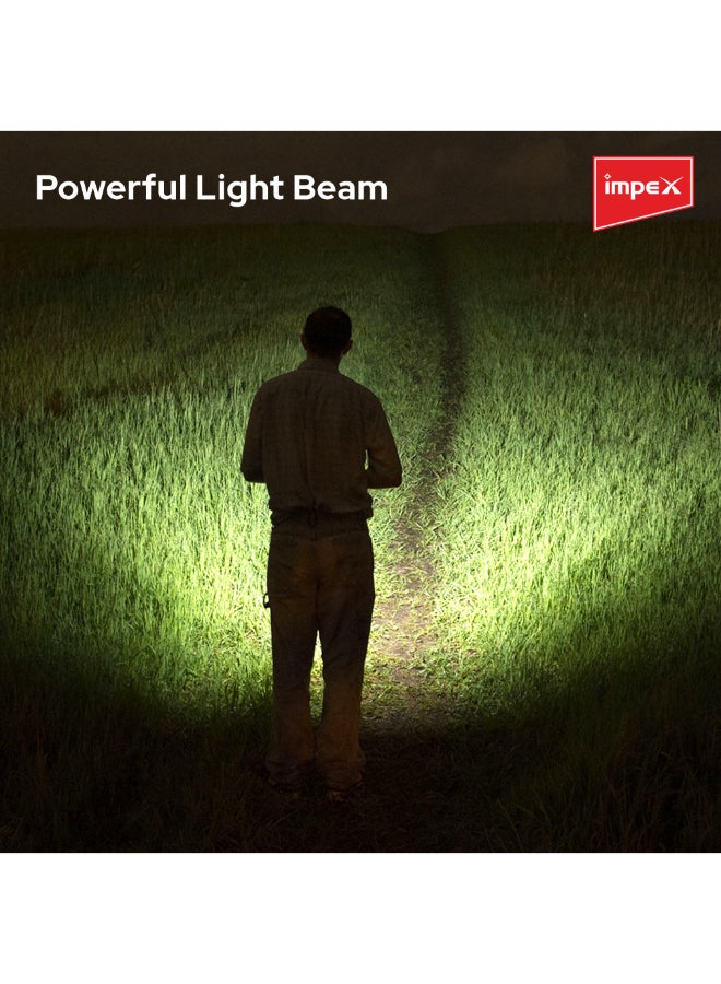 3-Piece Rechargeable LED Flashlight Set Black 940grams