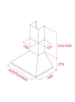 TEKA 90 cm Pyramidal Decorative Hood With Push Buttons Controls DBB 90 105 W 40460440 Silver  - Image 3