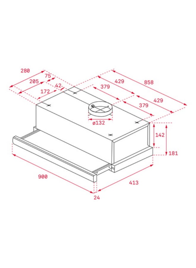 TEKA 90 cm Pull-Out Hood With Double Motor Turbine & 2 Speeds TL 9310 130 W 40474390 Silver - Image 2