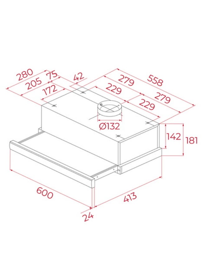 TEKA 60 cm Pull-Out Hood W/ Double Motor Turbine 2 Speeds TL 6310 130 W 40474250 Silver - Image 4