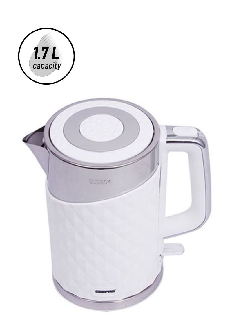 جيباس - غلاية كهربائية بقدرة 2200 وات 1.7 L 2200 W GK6141 أبيض/فضي - Image 1