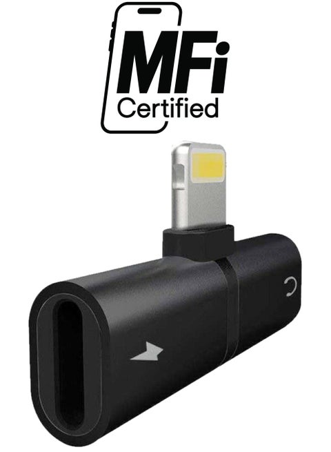 2-In-1 Lightning Adapter Black