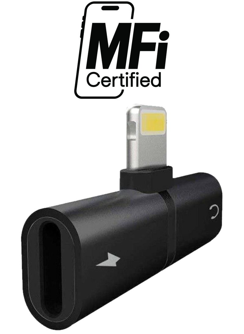 Generic 2-In-1 Lightning Adapter Black 