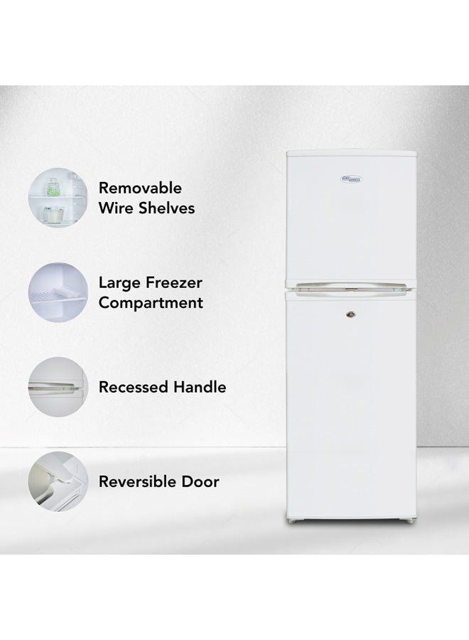 SUPER GENERAL 175 Liters Gross Compact Double Door Refrigerator-Freezer, Reversible Door, Tropical Compressor, 48 X 53 X 115 Cm, 1 Year Warranty 415 W SGR175H White  - Image 3