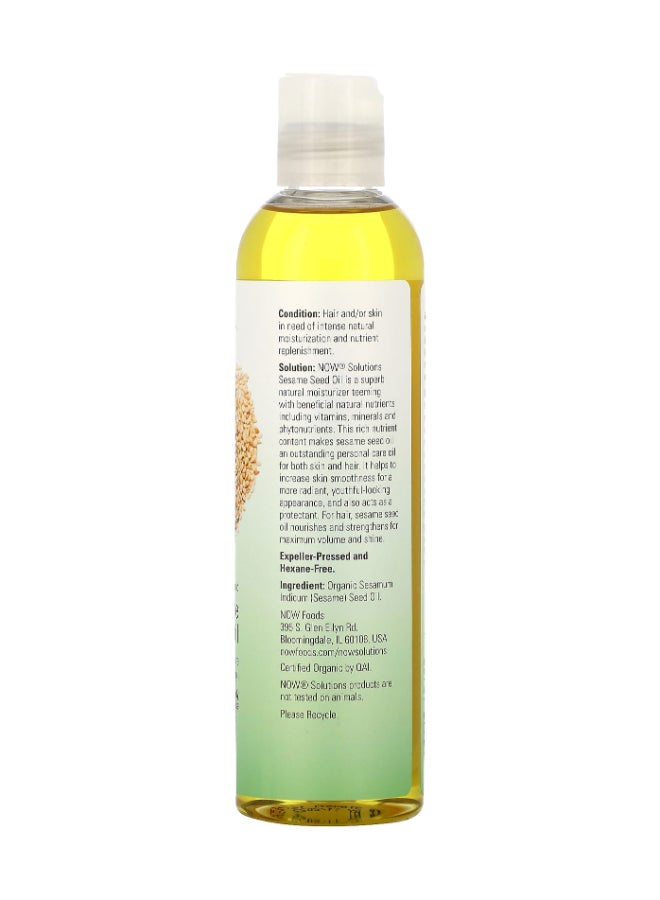 Now Foods - Sesame Oil Organic Moisturizing Oil 8 Fl. Oz 237ml - Image 1