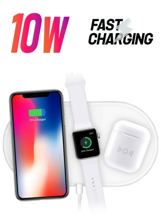 3-In-1 Air QI Wireless Charging Pad White - pnsku/N22925205A/45/_/1738233301/11b7edd7-bf30-4028-bec8-c748351a9819