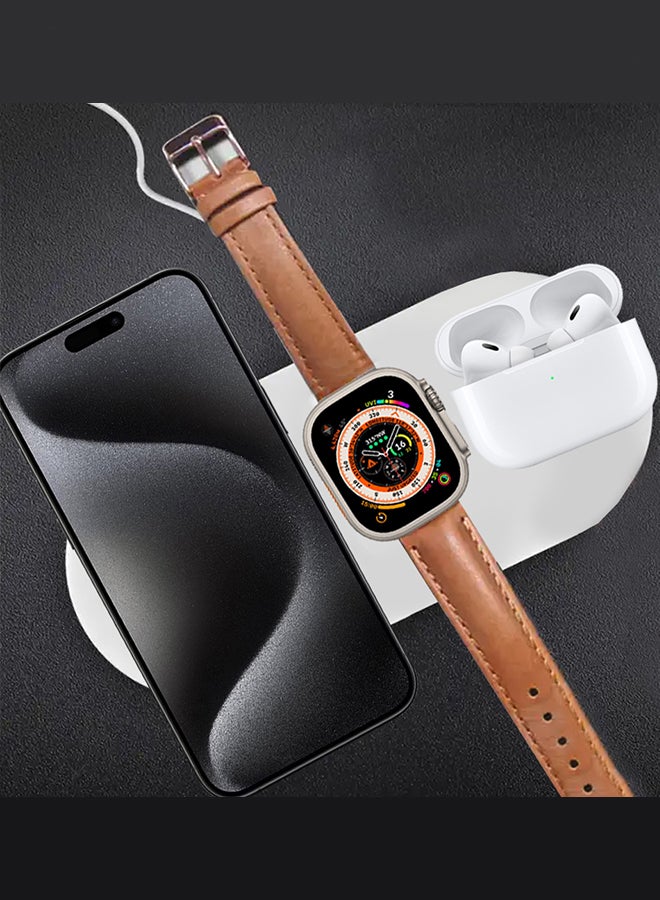 MARGOUN Charging Station 3 In 1 Faster Mag-Safe Qi Wireless Charger Stand Wireless Charging Pad For iPhone 15/14/13/12 Pro Max/Pro/Plus For iWatch Ultra 2 Ultra 8/7/SE/6/5/4/3/2/1 AirPods Pro/2/3 White  - Image 5