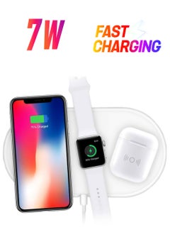 MARGOUN 3 in 1 Air QI Wireless Charging Pad For Apple Watch Series i 4/Phone XS/AirPods White  - Image 1
