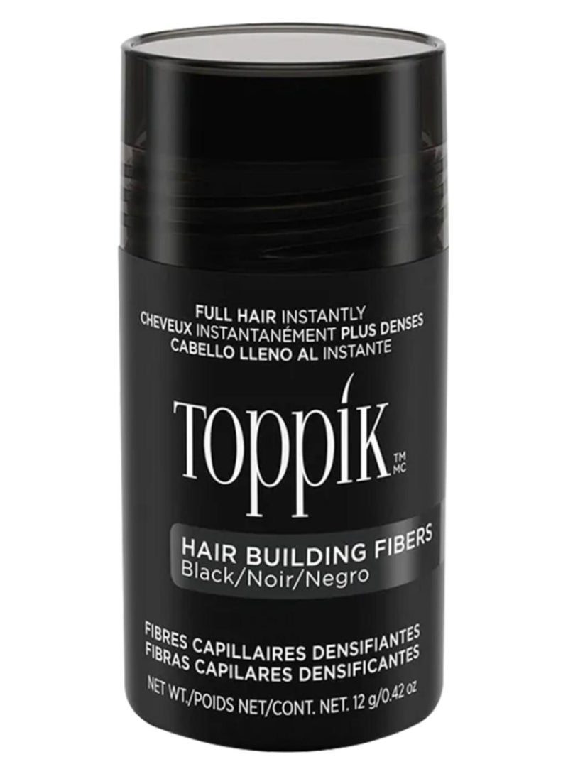 Toppik Hair Building Fibers Instant Hair Concealer for Thinning Hair, Hair Fiber for Men & Women, Texture Powder with Natural Keratin, Long-Lasting Hair Color - Black 12grams - Image 1