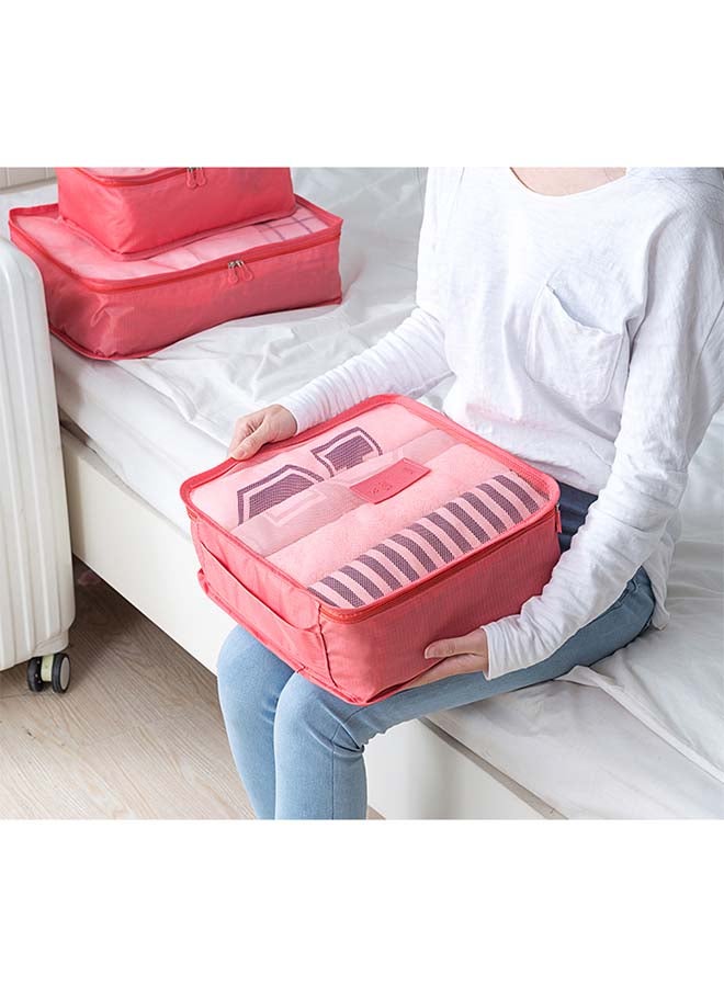 ترافل طقم حقائب لتخزين الملابس مناسبة للسفر والاستخدام خارج المنزل مكون من 6 قطع وردي - Image 2