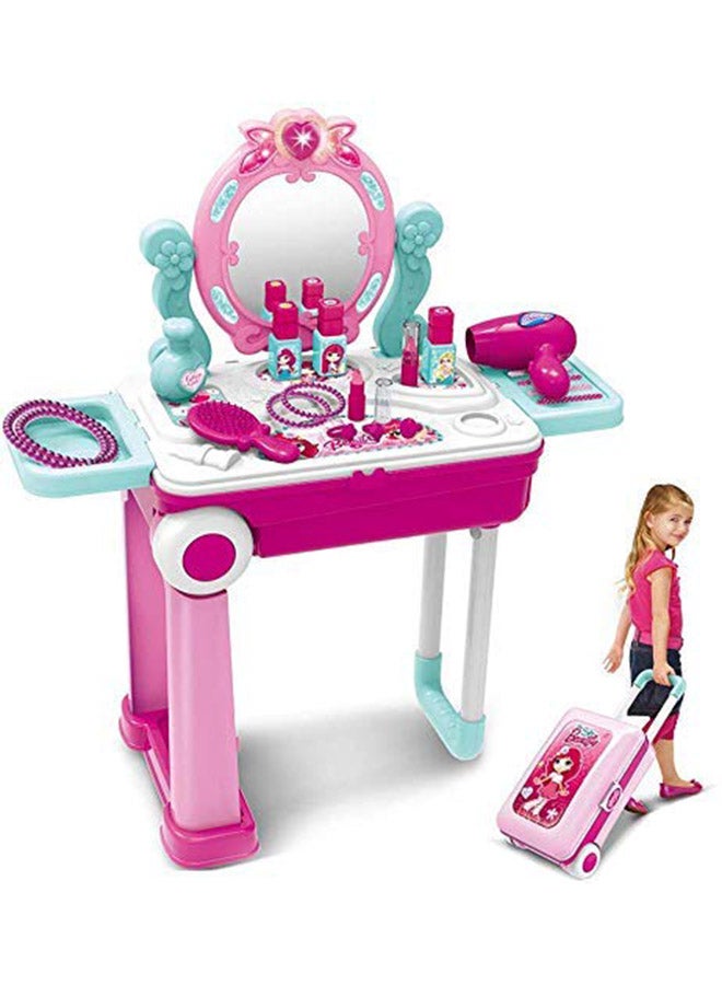 XC Portable Pretend Glamorous Vanity Make Up Beauty Play Set With Light And Sound cm - Image 5