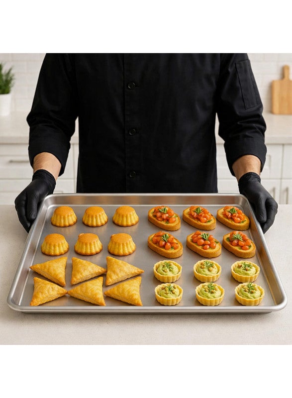 ALMUFARREJ Rectangular Aluminum Oven Tray Silver 60x40cm - Image 1