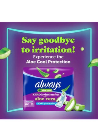 Aloe Cool For Regular Days Maxi Thick Sanitary Pads 30 Pieces green Maxi Thick - view 3