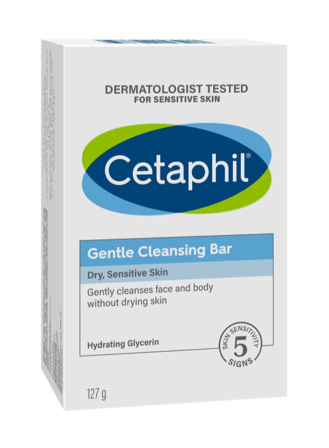 Cetaphil Gentle Antibacterial Cleansing Bar For Combination To Oily Skin Sensitive Skin A Mild Non-Soap Cleansing Bar Specially Formulated To Provide Both Gentle Skin Cleansing And Antibacterial Benefits, For Face And Body 127grams  - Image 1