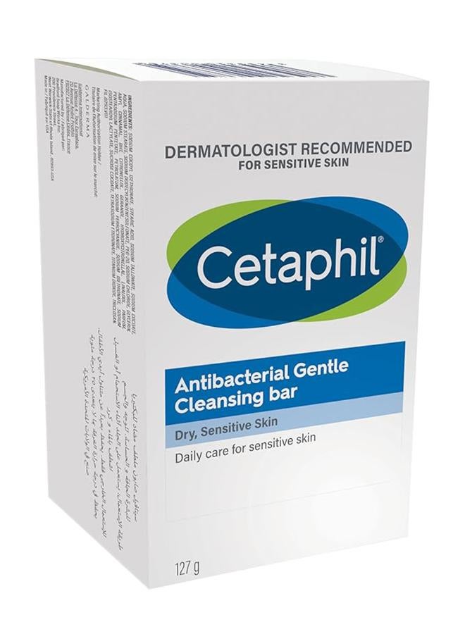 Cetaphil Gentle Antibacterial Cleansing Bar For Combination To Oily Skin Sensitive Skin A Mild Non-Soap Cleansing Bar Specially Formulated To Provide Both Gentle Skin Cleansing And Antibacterial Benefits, For Face And Body 127grams  - Image 1