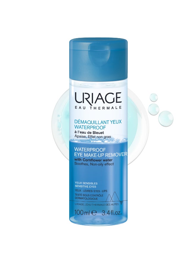 Uriage Waterproof Eye Make-Up Remover with Cornflower Water - Gentle Bi-Phase Cleanser - 100ml - Image 1