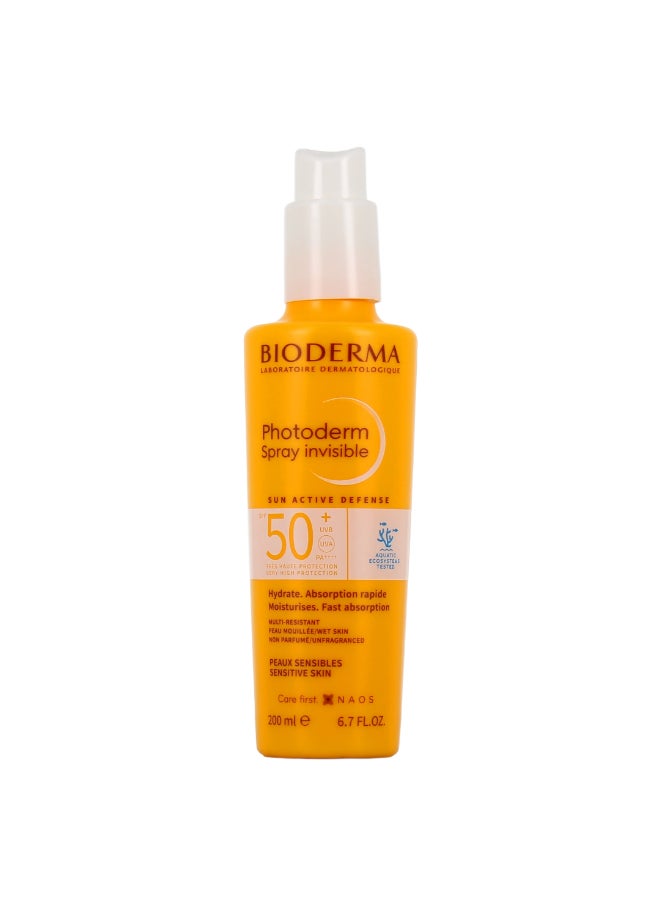 Bioderma Photoderm Spray Invisible SPF 50+ PA++++ Peaux Sensibles For Sensitive Skin, White 200ml - Image 1
