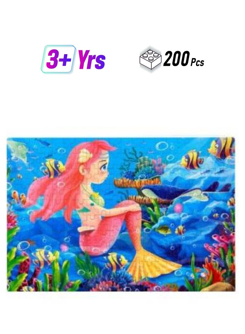 200Pcs Large , Size Wooden Puzzle Cartoon Toy Iron Box Package Cartoon Puzzle Children Toys 200 