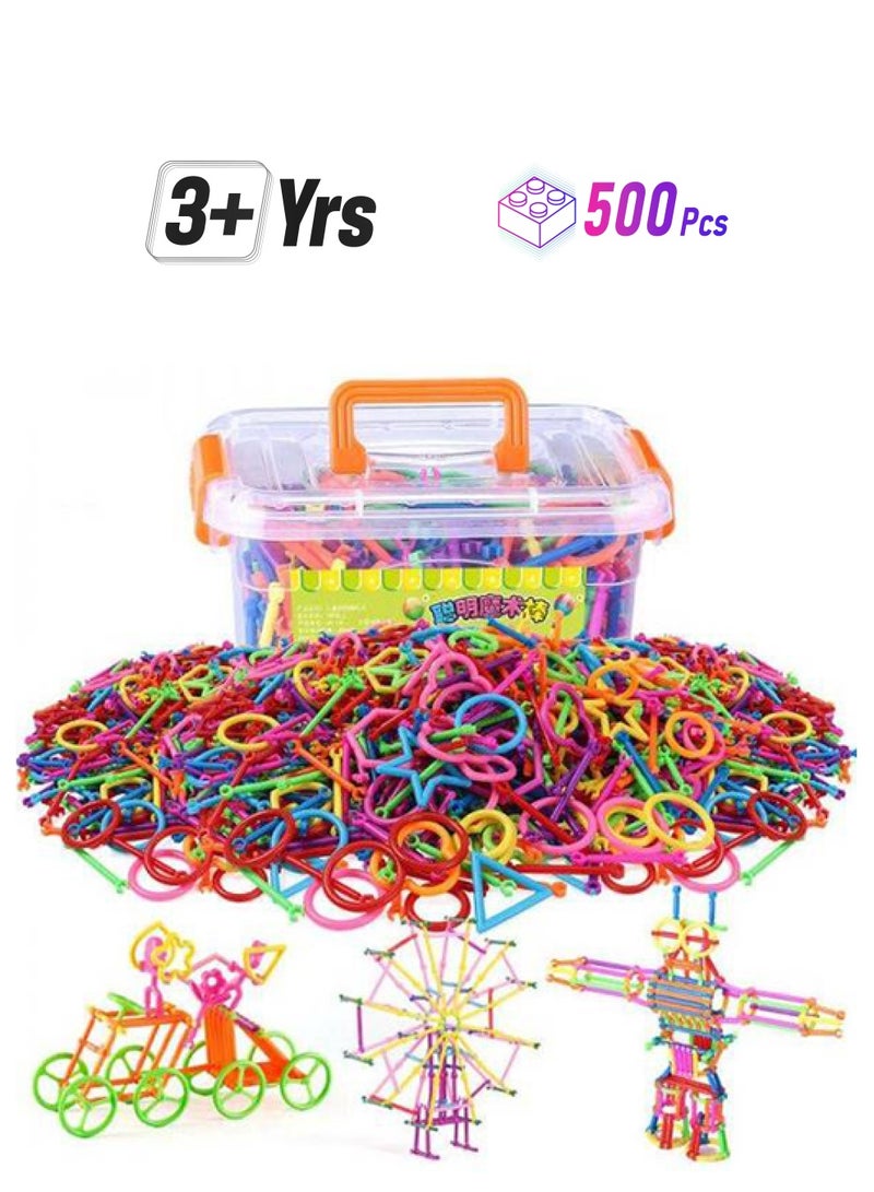Generic - 500-Piece Color Connector Building Blocks Kit Durable And Sturdy-Assorted, 500 - Image 1