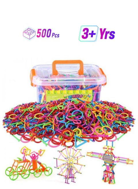 500-Piece Color Connector Building Blocks Kit Durable And Sturdy-Assorted, 500