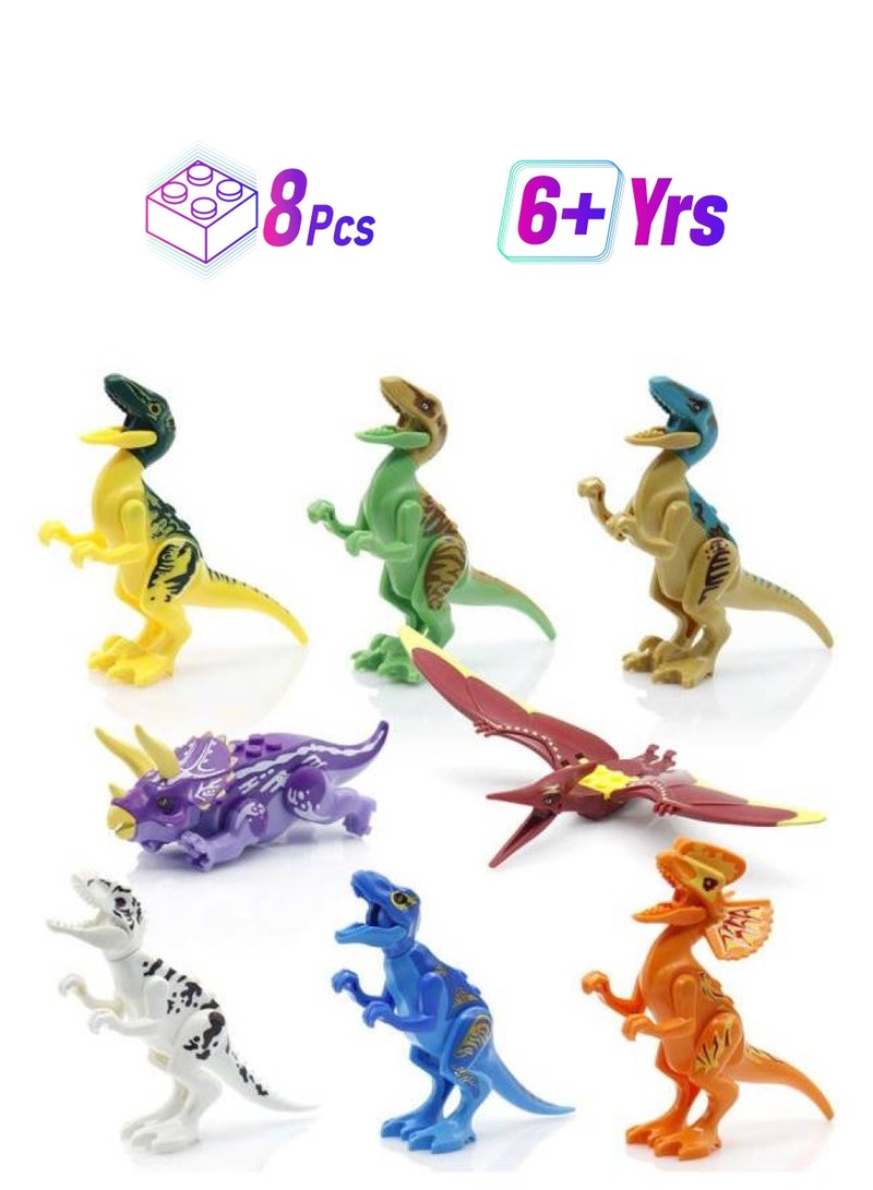 8Pcs Jurassic Dinosaur Tyrannosaurs Rex Bricks Mini World Block Building Blocks Baby Toys For Kids Children Birthday Gifts (Style 2) 8 - Image 1