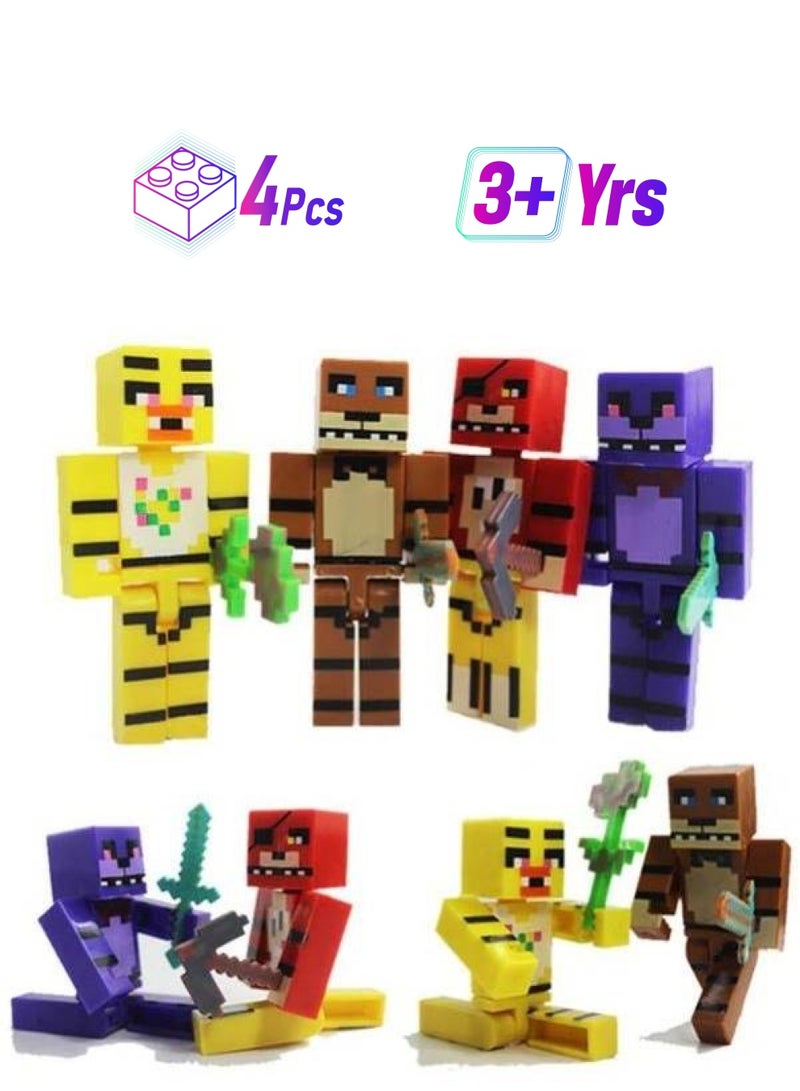 طقم مكعبات بناء بنمط شخصيات لعبة الفيديو "Five Nights At Freddy" من 4 قطع 4 - Image 1