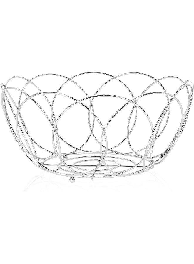 Royalford - Fruit Basket Chrome Platted Iron 27.5X12Cm Silver Silver 9cm - Image 1