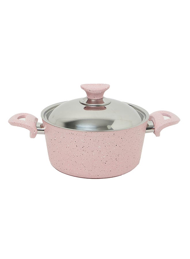 REGAL IN HOUSE - 13 Pieces Turkish Granite Cookware Set With Steel Lid Pink 24x24x10.5cm - Image 1