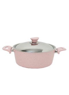 7 Pieces Turkish Granite Cookware Set With Steel Lid Pink 24x24x10.5cm - pnsku/N23043177A/45/_/1700586430/f7173caf-a29a-48f2-bb95-3df6ac002e1d