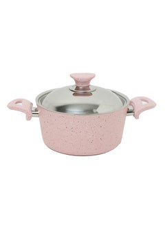 7 Pieces Turkish Granite Cookware Set With Steel Lid Pink 24x24x10.5cm - pnsku/N23043177A/45/_/1700586436/8d822d9b-3345-46fb-9093-251ea8bbd417