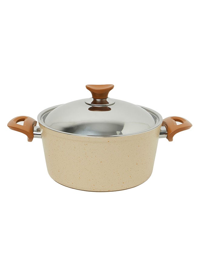 ريغال إن هاوس طقم قدور جرانيت صناعة تركية 7 قطع بغطاء ستيل فضي بيج 24x24x10.5سم  - Image 3