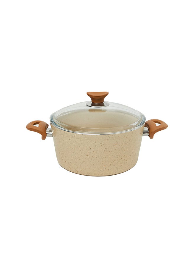 ريغال إن هاوس طقم قدور جرانيت صناعة تركية 7 قطع بغطاء زجاج شفاف بيج 24x24x10.5سم  - Image 5