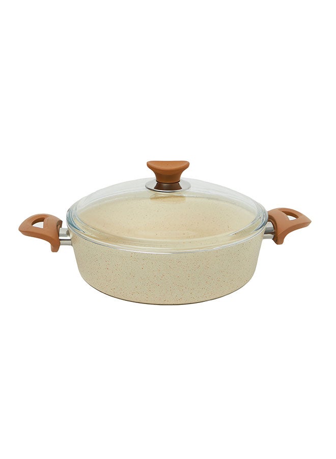ريغال إن هاوس طقم قدور جرانيت صناعة تركية 7 قطع بغطاء زجاج شفاف بيج 24x24x10.5سم  - Image 4
