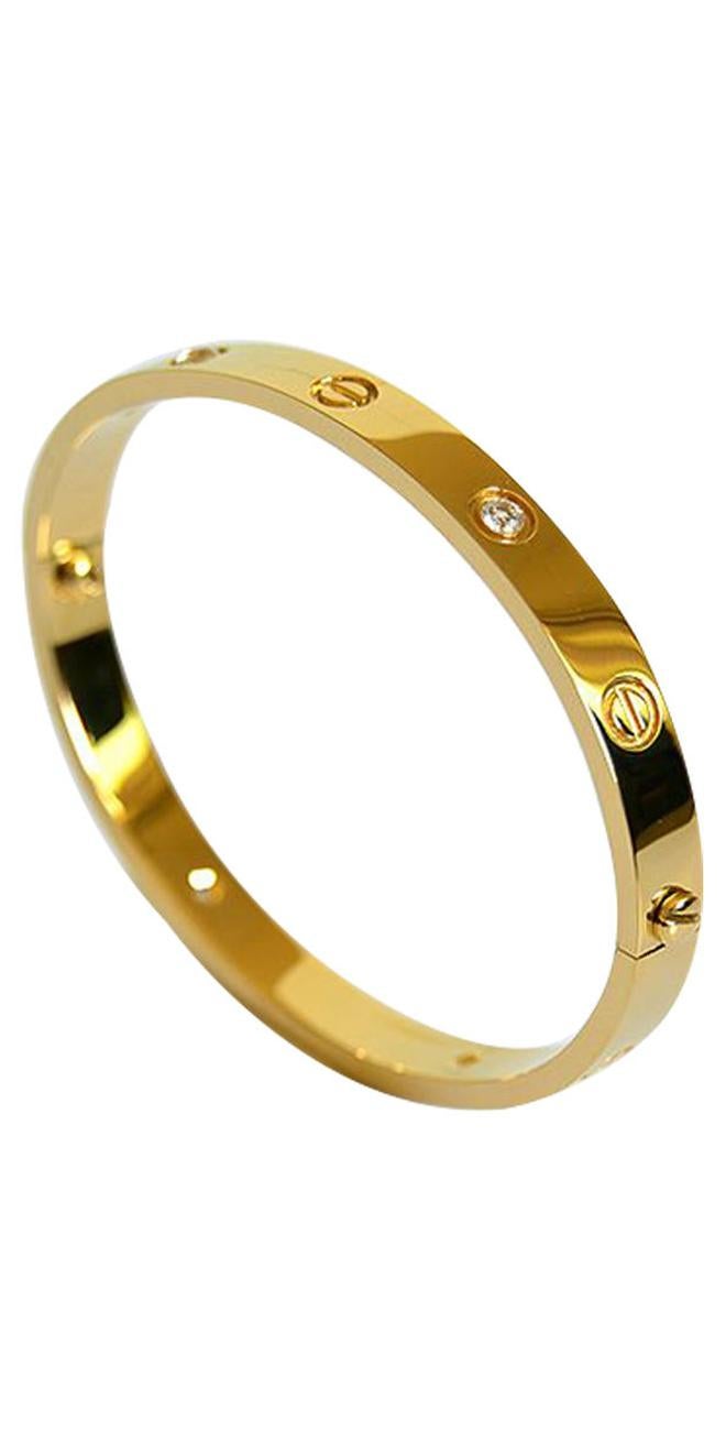 HS 18k Yellow Gold Plated love Bracelet - Image 1