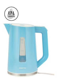 GEEPAS 1.7L Cordless Electric Kettle - Safety Lock, Boil Dry Protection | Heats Up Quickly & Easily | Boiler For Hot Water, Soup, Tea & Coffee Maker 1.7 L GK5449 Blue  - Image 1