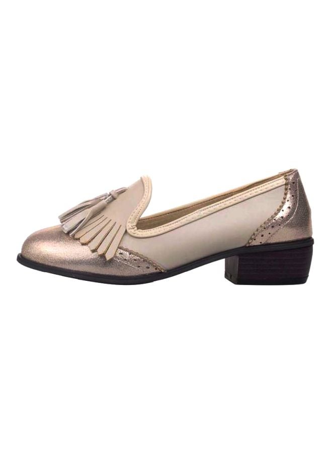 HUSK'SWARE - Leather Pull-On Comfort Flat Beige - Image 1