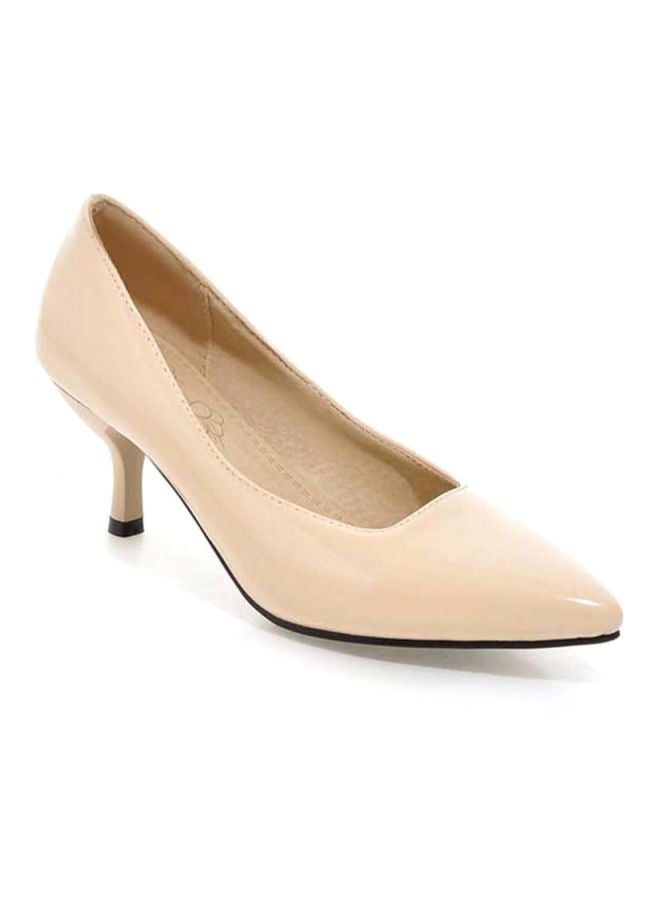 HUSK'SWARE Leather Pull-On Pumps Beige  - Image 1