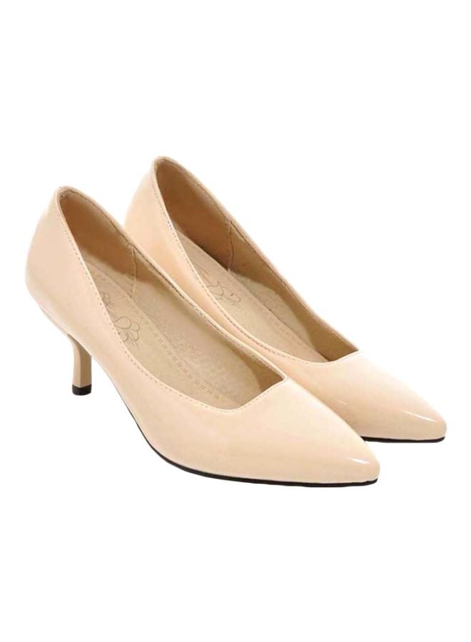 HUSK'SWARE Leather Pull-On Pumps Beige  - Image 2